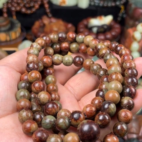 岫岩河磨玉（透闪石质玉）手链未镶嵌用****7