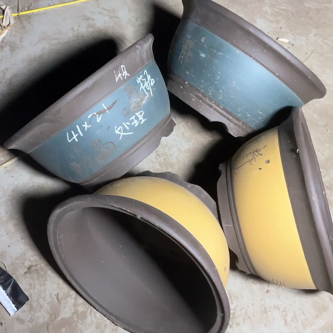 紫砂41*21大口径碗盆一组4只