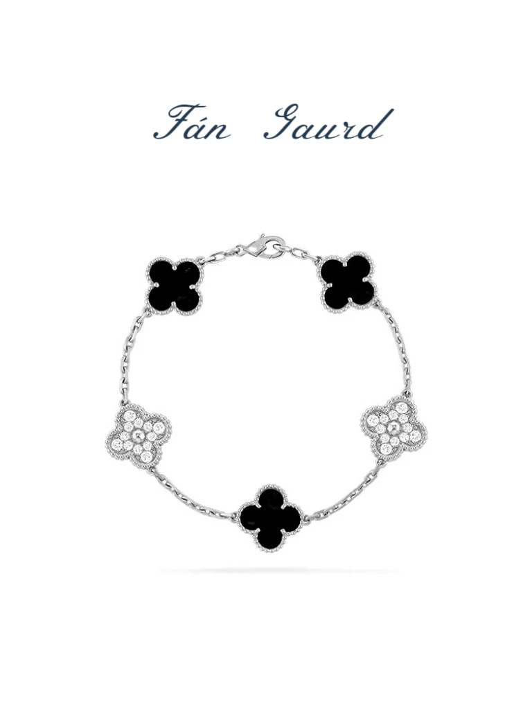 手链 【同本家工艺】四叶草五花手链项链高定重工