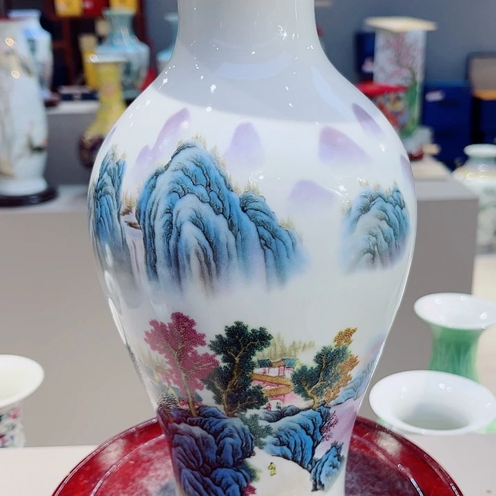 摆件景德镇陶瓷花瓶高27