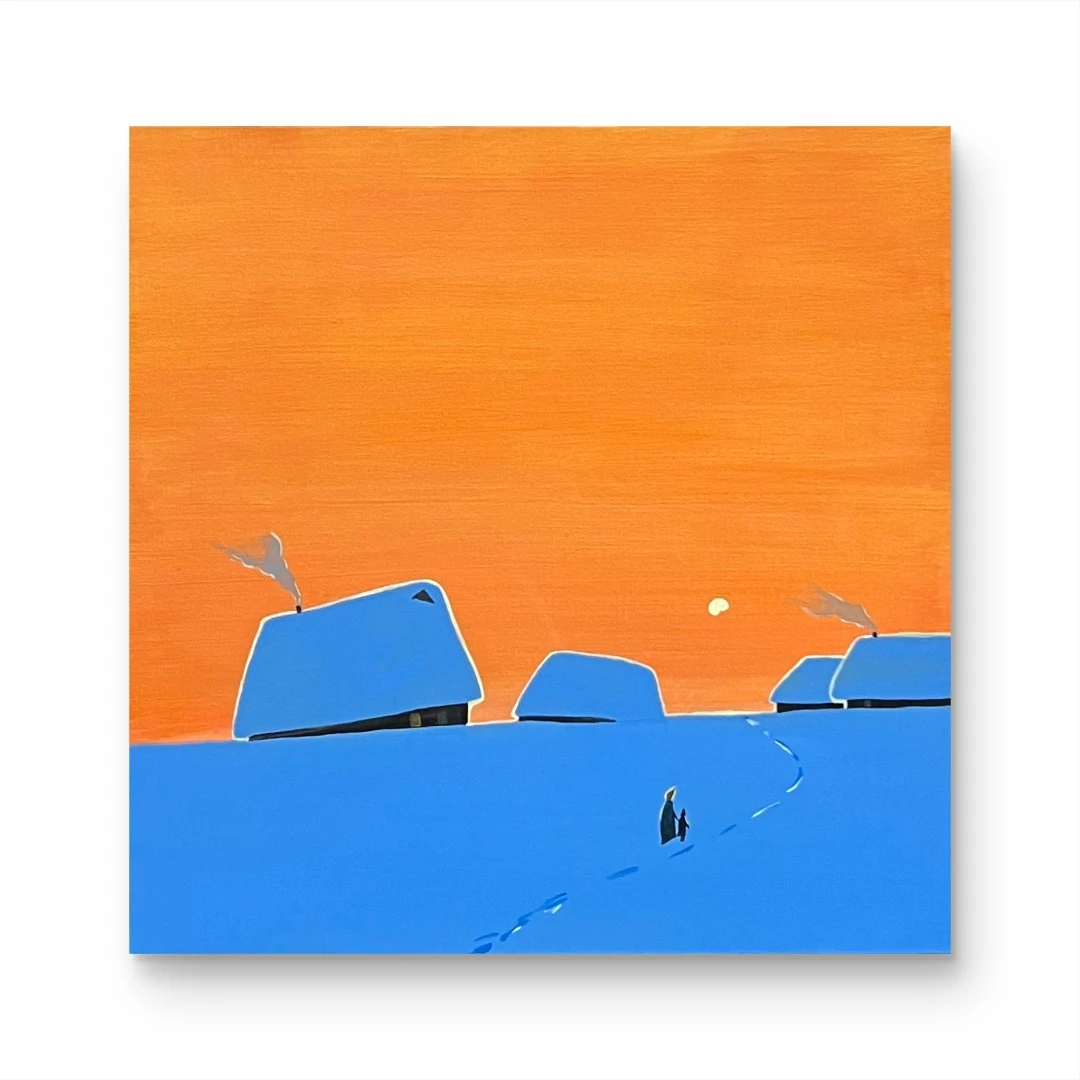【禾木村橘调】 “50*50” No.1369  纯手绘装饰画