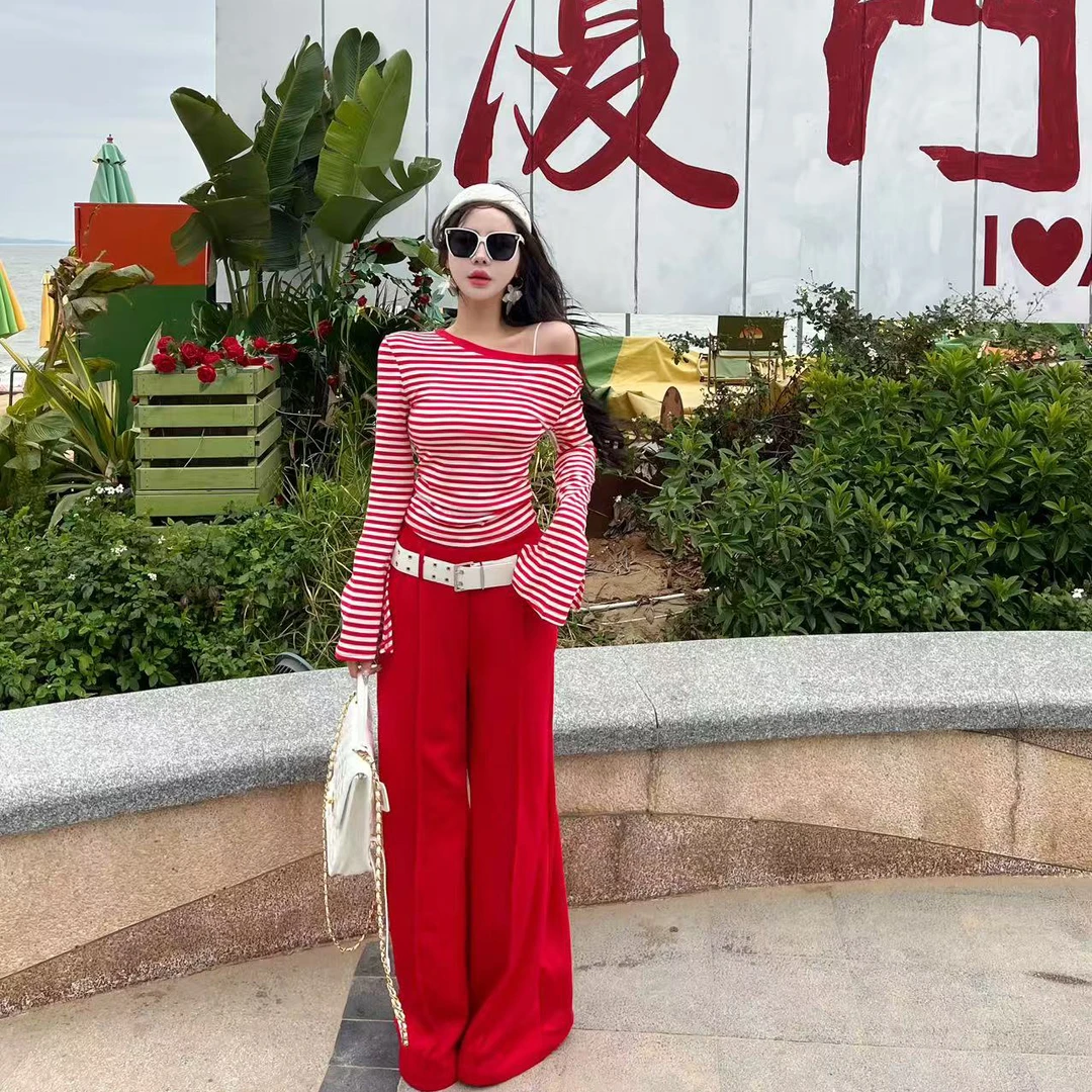 DACPAN-“时髦比例”阔版垂感直筒西装裤 2025/盼·PP 8628