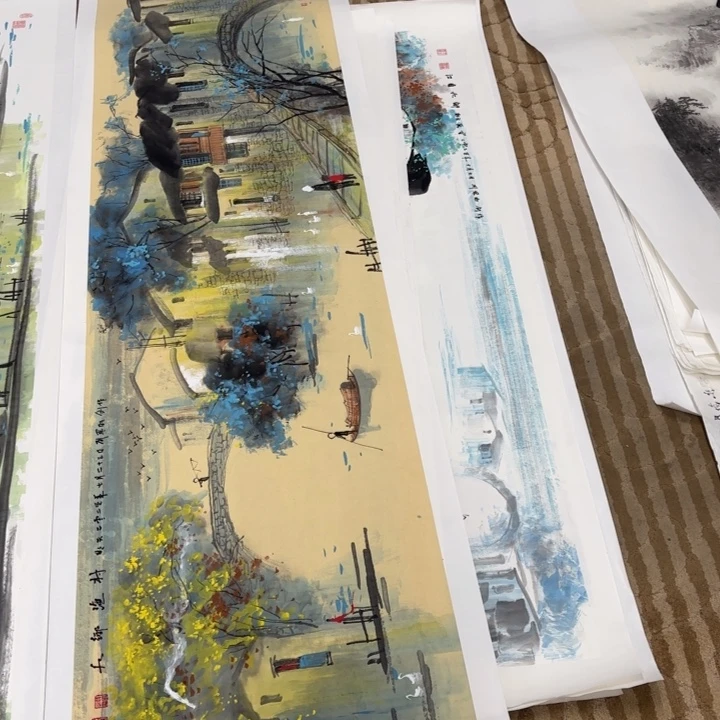 柒***主国画花鸟等图案为一体而