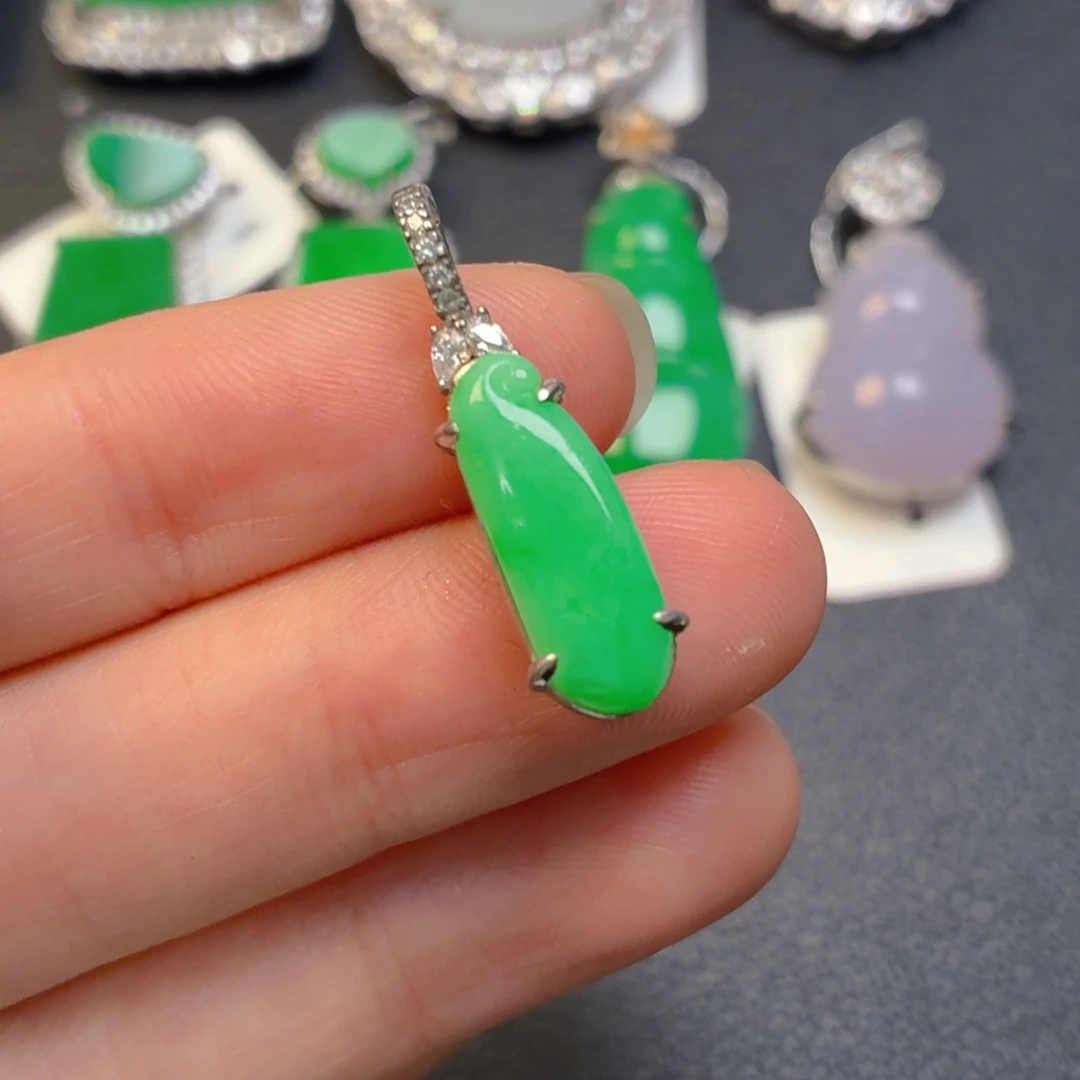 翡翠银S925镶嵌颈饰