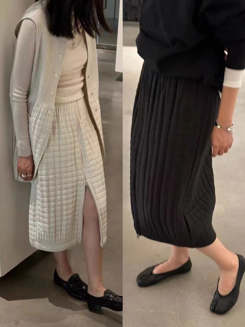 文艺风-三&宅日系原单手工放个棉裙拉链开拆半身裙大码气质百搭裙