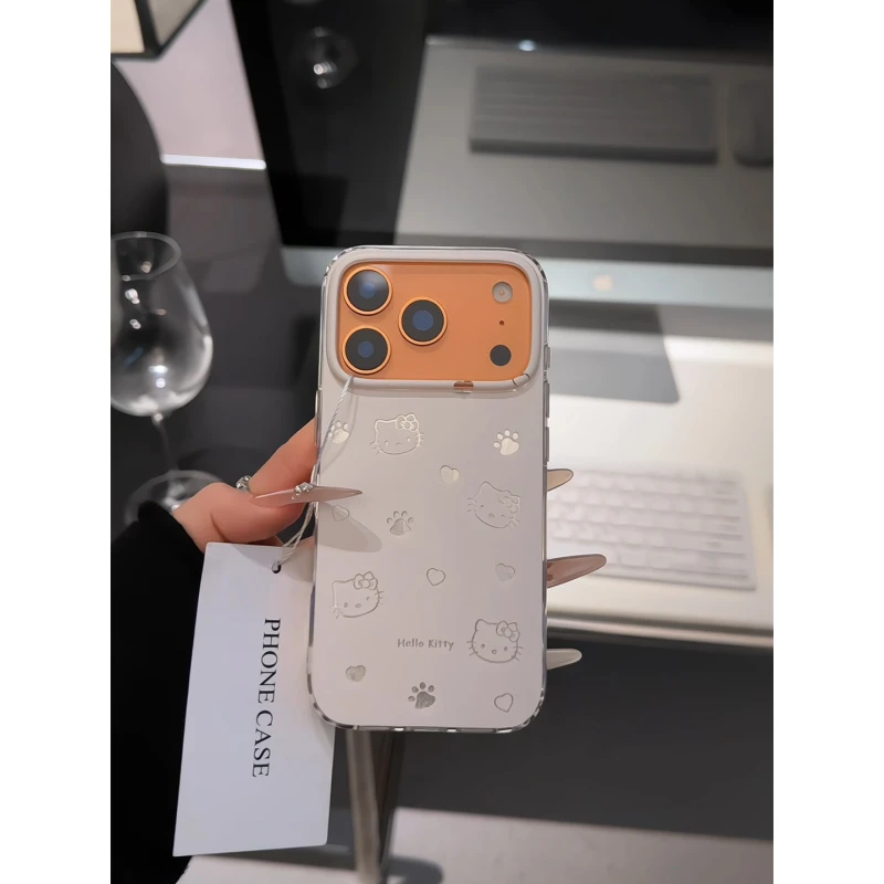 心kitty线条适用苹果17pro手机壳16pro华为p羽纱imd小米15荣耀300