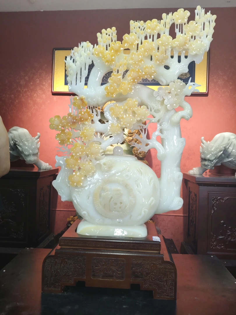 玉雕工艺品乔迁开业家居玄关装饰摆件