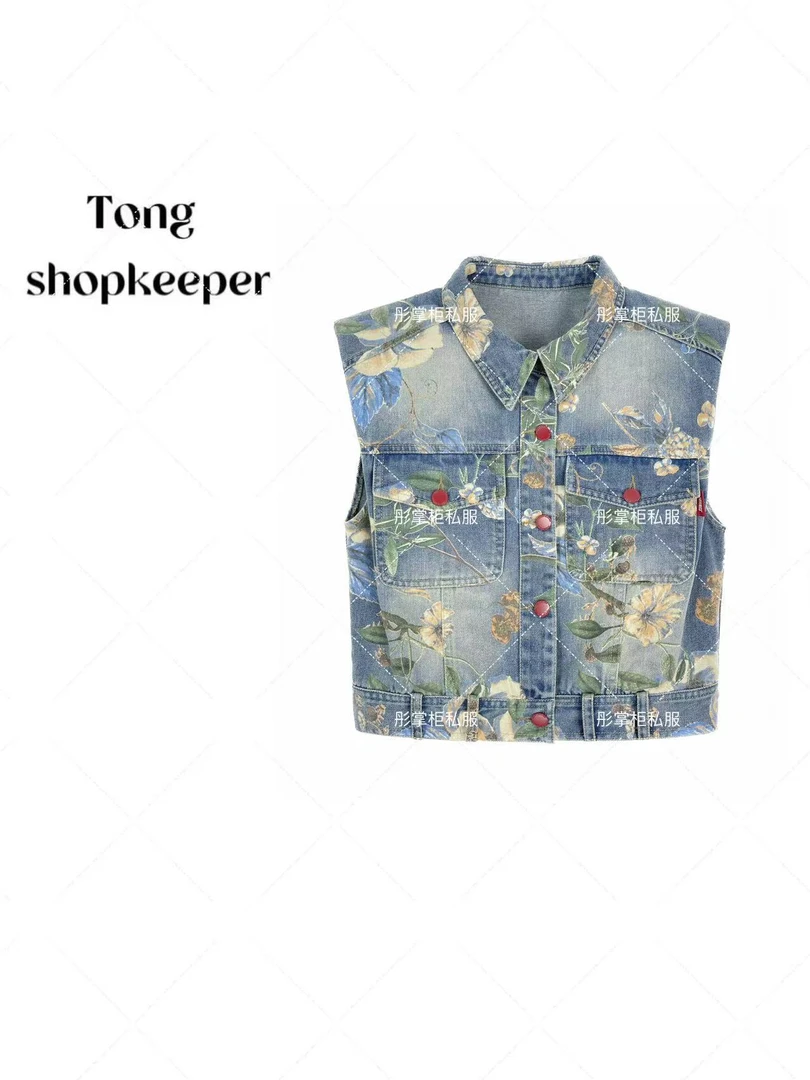QJ/彤掌柜1681735 夏款2025时装秀款牛仔花卉重磅定制减龄小外套
