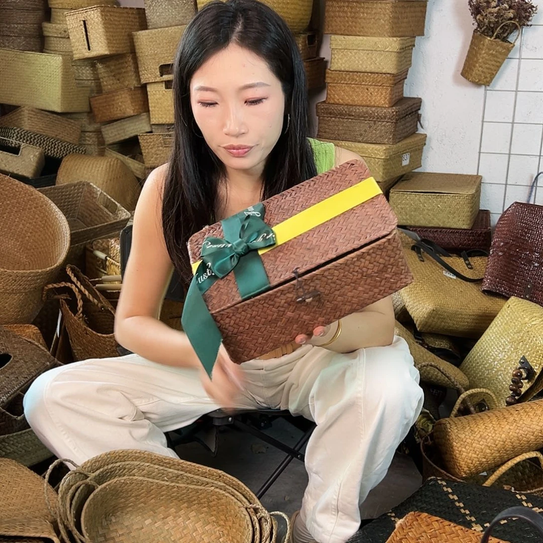 编织带草编包/草编收纳盒微瑕疵