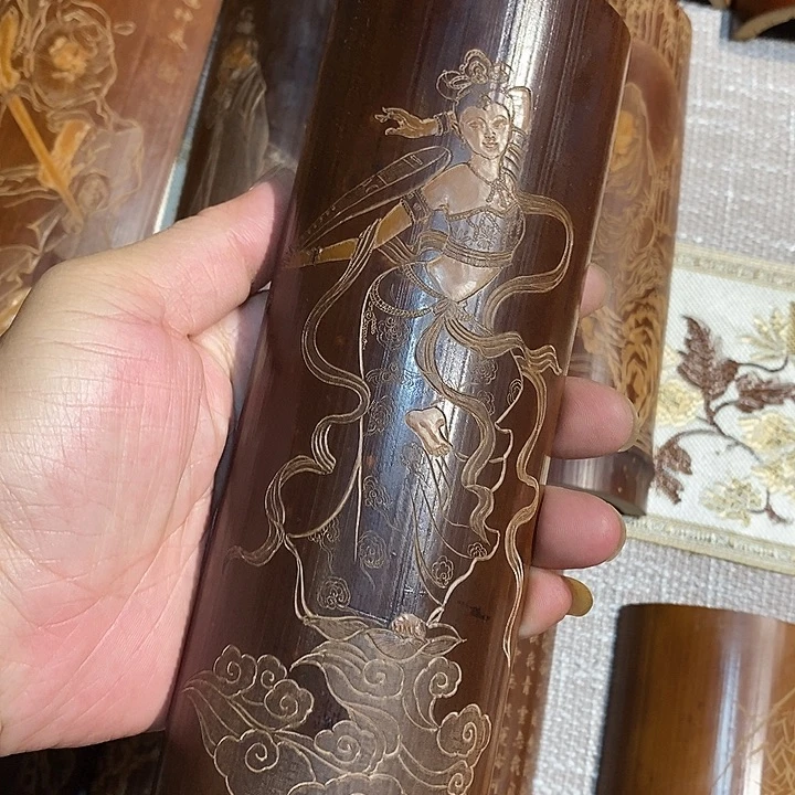 墨***y老煤竹手工雕刻茶则