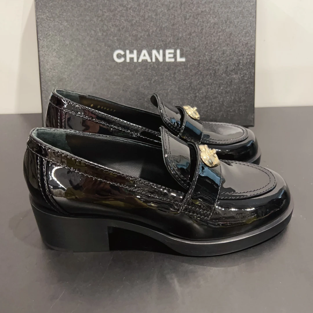 未使用 Chanel/香奈儿 乐福鞋尺码38 跟成色看直播GSH1628