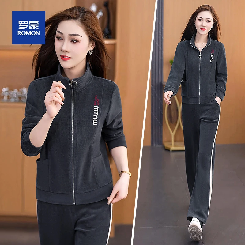 运动套装女春秋2025新款时尚气质减龄卫衣大码宽松休闲服两件套潮