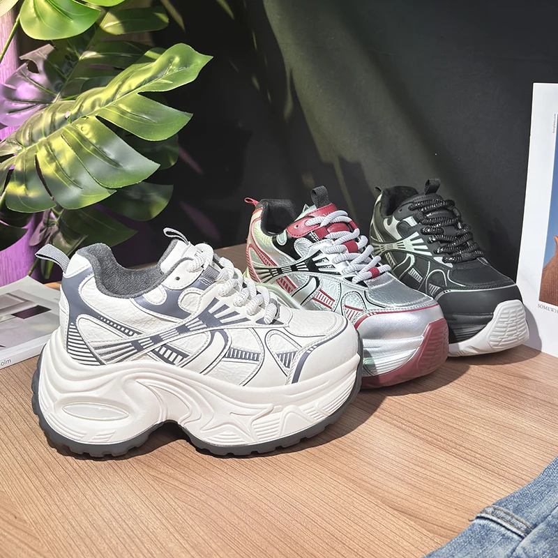 【增高9公分】2025秋冬季新款厚底老爹鞋时尚小个子松糕休闲女鞋子