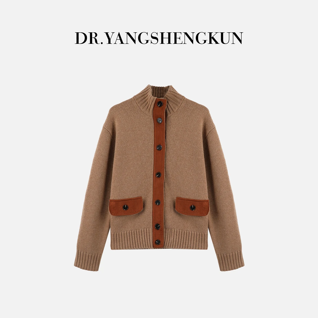 杨圣坤2025新品女士100%山羊绒立领针织衫上衣圆领毛衫SL2582903