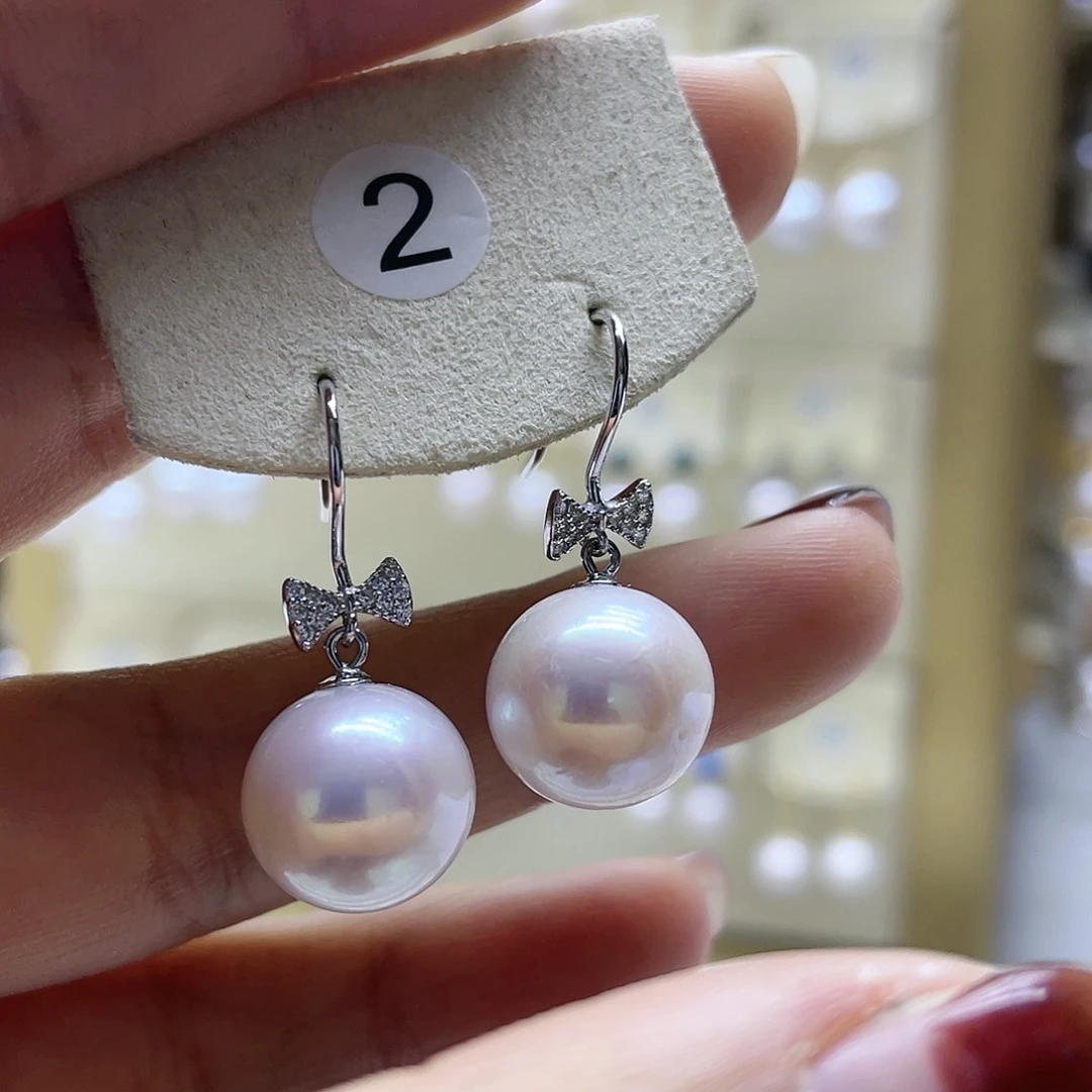 淡水珍珠耳饰银S925镶嵌