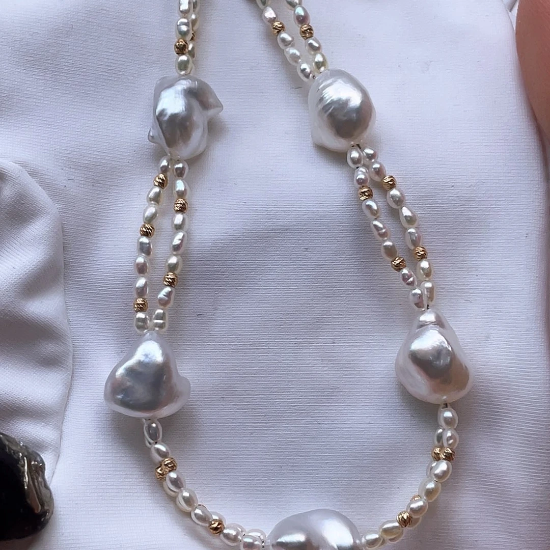 海水珍珠18K金镶嵌手绳