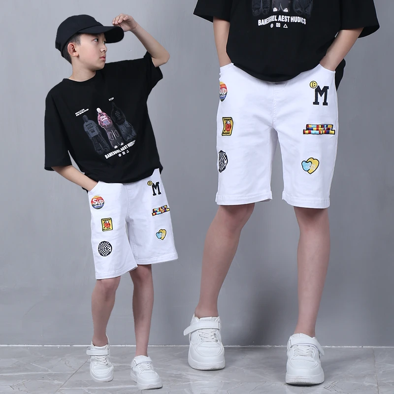 男童牛仔短裤夏季薄款2025新款中大童男孩儿痞帅宽松休闲5分短裤