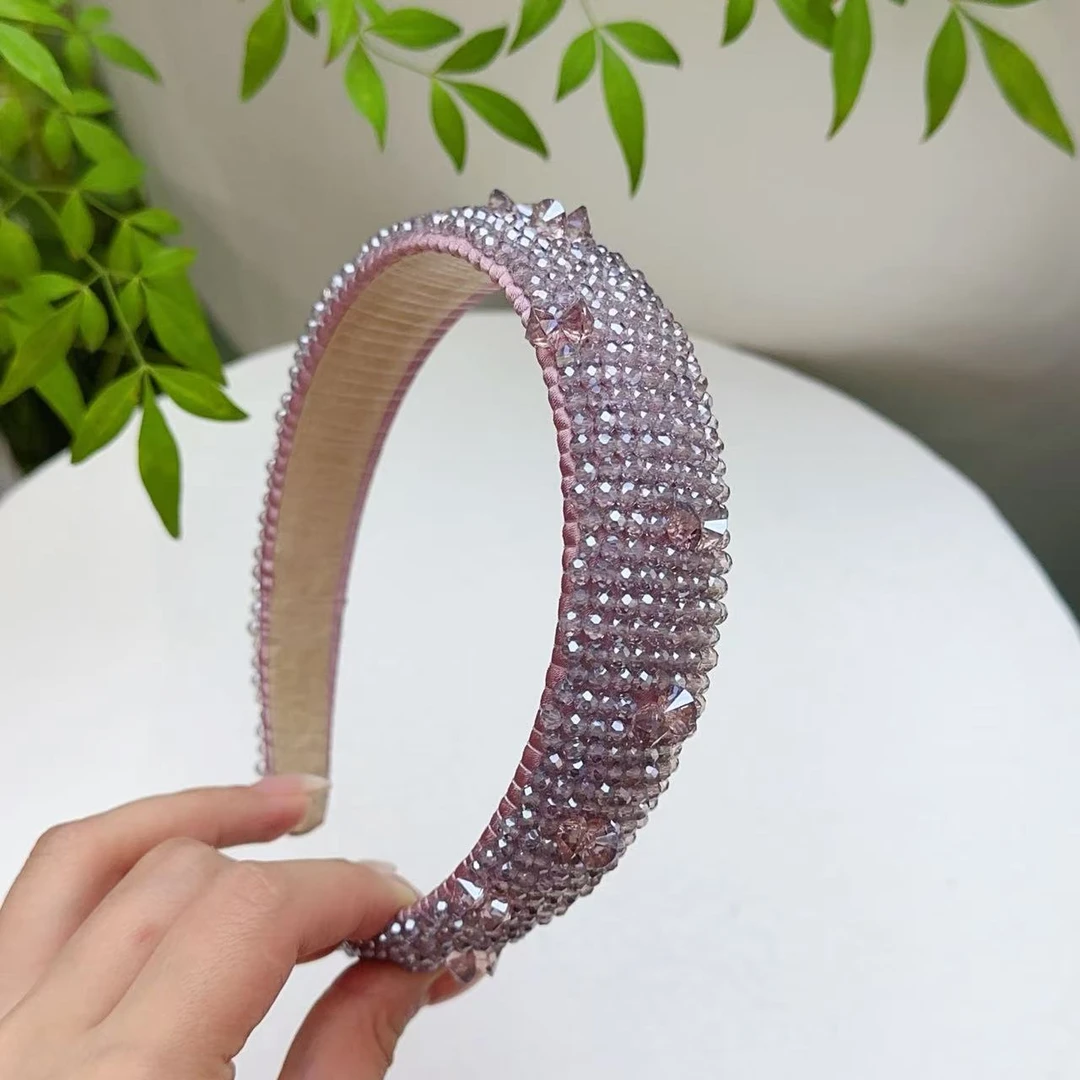 FUXI/福熙精品水晶轻奢原创设计师款手工编织百搭宽版发箍991