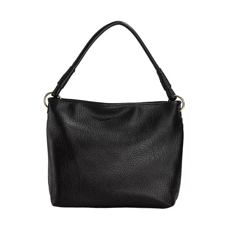 046大容量通勤包包女新款百搭气质纯色单肩包宽肩带斜挎包