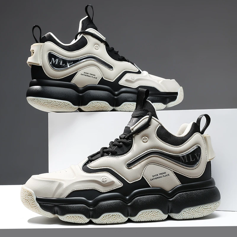 2025秋冬季新款男鞋运动鞋子系带男士休闲鞋厚底增高防滑耐磨减震