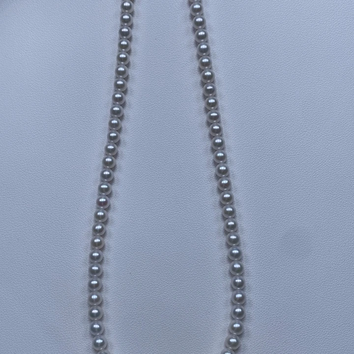 银S925镶嵌淡水珍珠颈饰4.5-5mm正圆几乎无暇开播福利