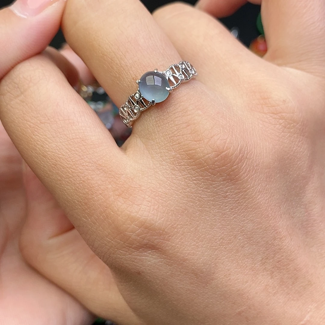 翡翠银S925镶嵌戒指