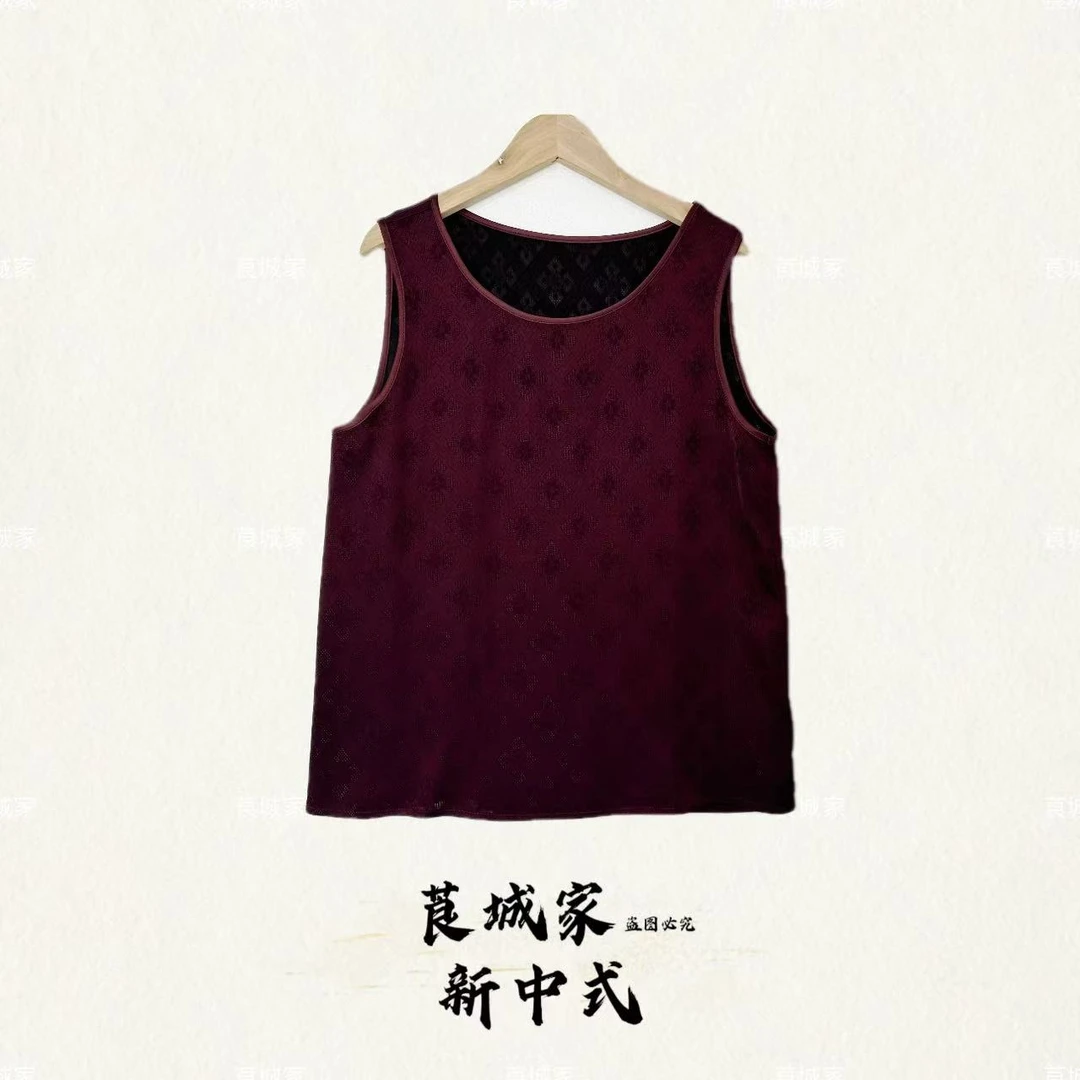 S1074羡梅格老料提花经典款两面穿背心