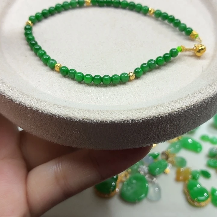 翡翠未镶嵌手链天然缅甸翡翠A货卡3.7