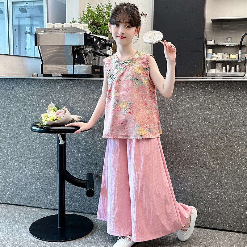 古风儿童汉服女童套装夏季2025新款洋气衣服国风女童新中式两件套