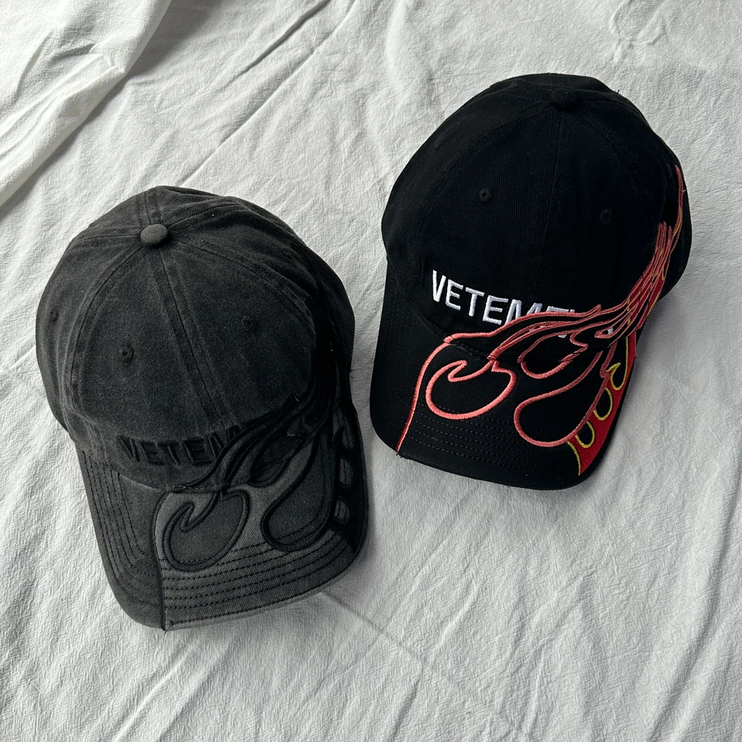 LEVMLON-侧边火焰重工大头围棒球帽高品质时尚休闲百搭情侣街头