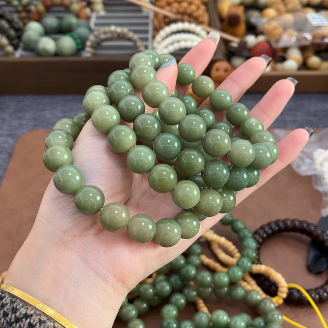 【闪购商品】白玉菩提手串卡13绿豆圆珠随机