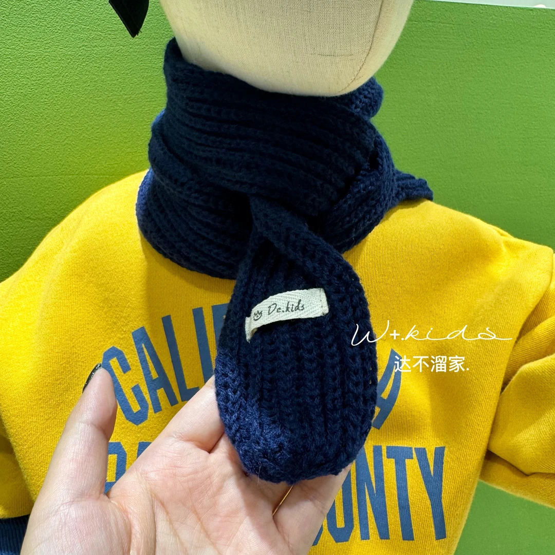 【W+韩系童装】秋冬儿童韩系休闲男女宝百搭深色小围巾 XMZ085