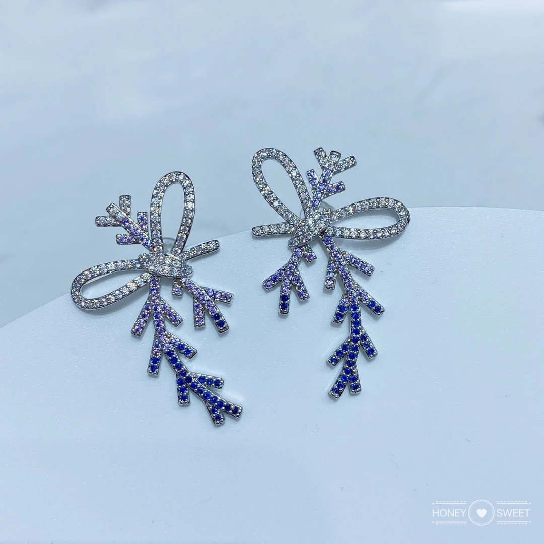 合金合成锆石耳饰 1064《冰雪奇缘》高级轻奢时尚耳饰