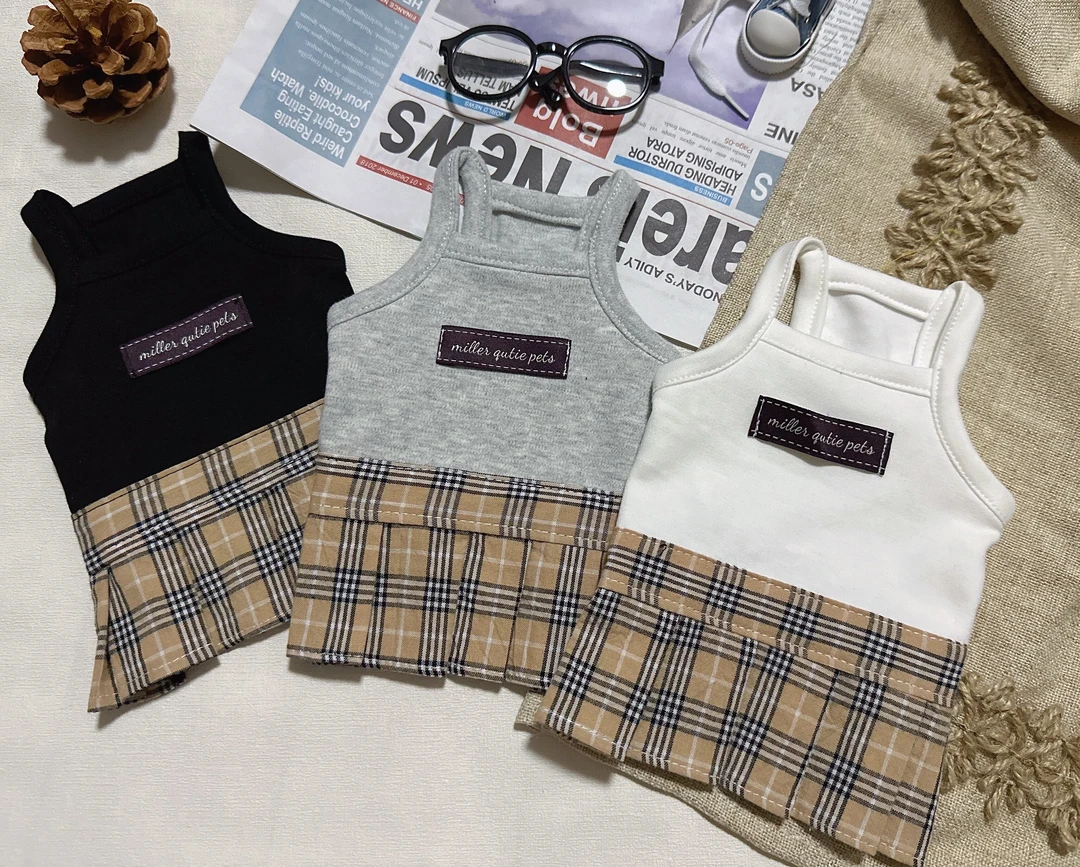 都市B格子宠物短款狗狗衣服