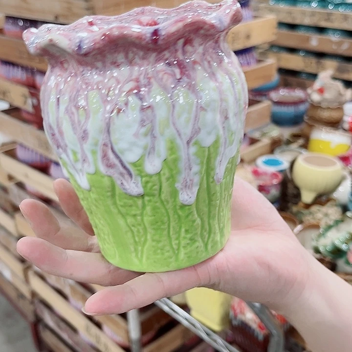 有孔.凑单10元陶瓷花盆发货！