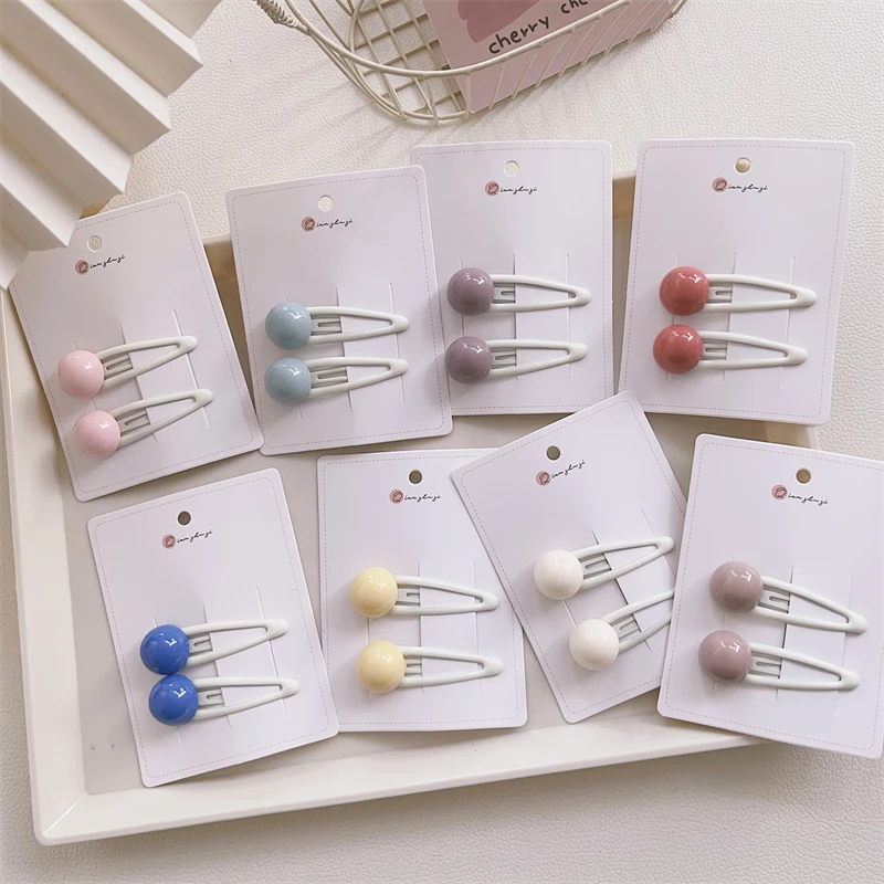 春夏新款BB夹侧边夹宝宝发饰糖果色儿童圆点刘海夹可爱夹子碎发夹