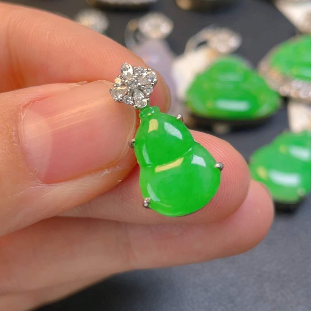 翡翠银S925镶嵌吊坠(不含链)