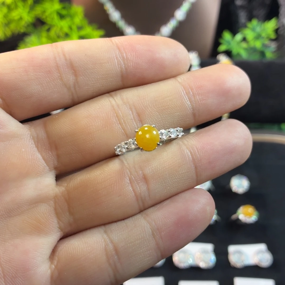 翡翠银S925镶嵌戒指