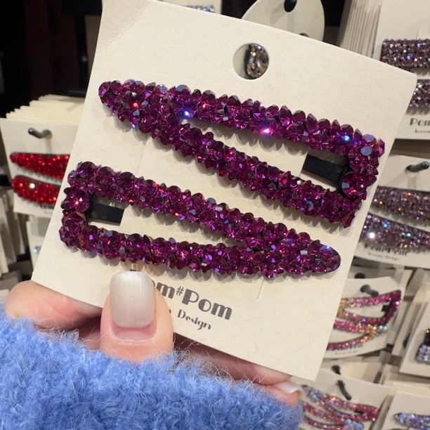 闪亮满钻三角发夹韩版百搭刘海夹碎发夹