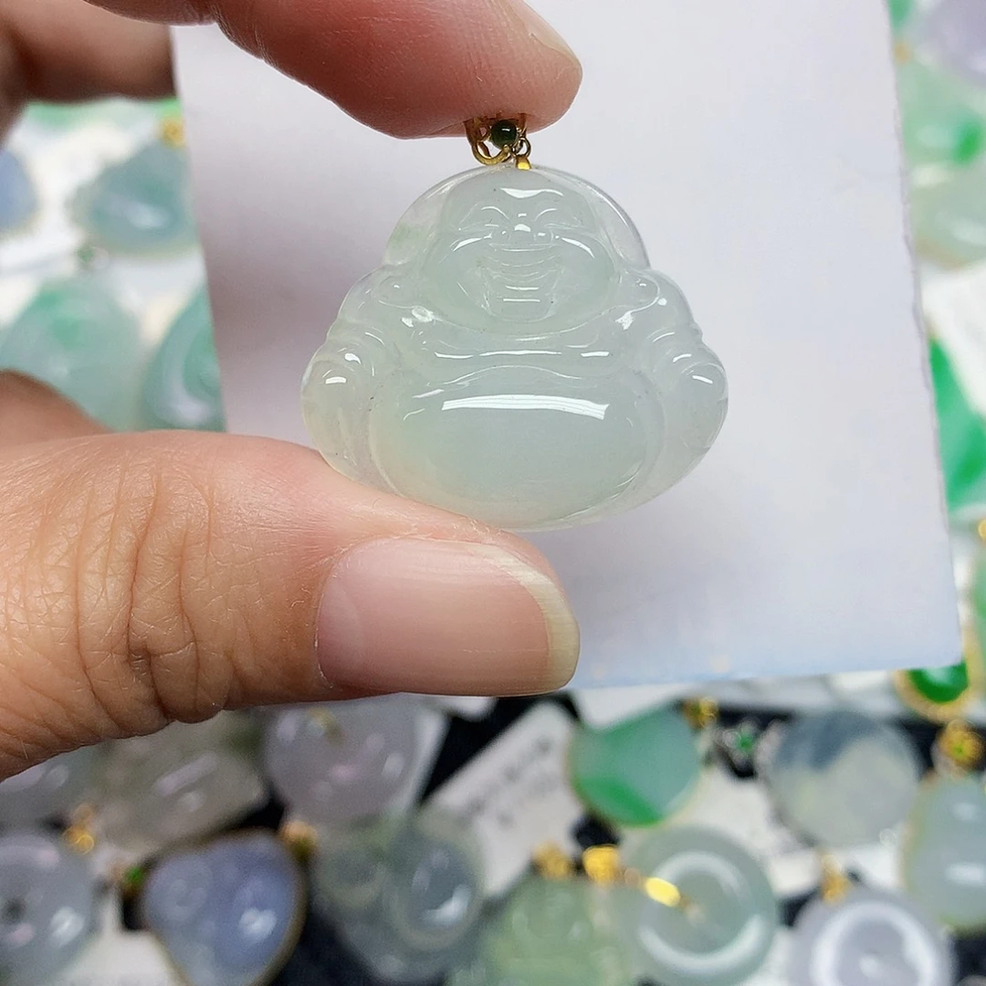 翡翠18K金镶嵌颈饰356789