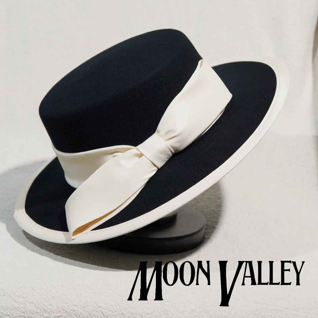 Moon Valley 致敬小香系列华丽优雅兔毛平顶平檐康康帽 MV6836