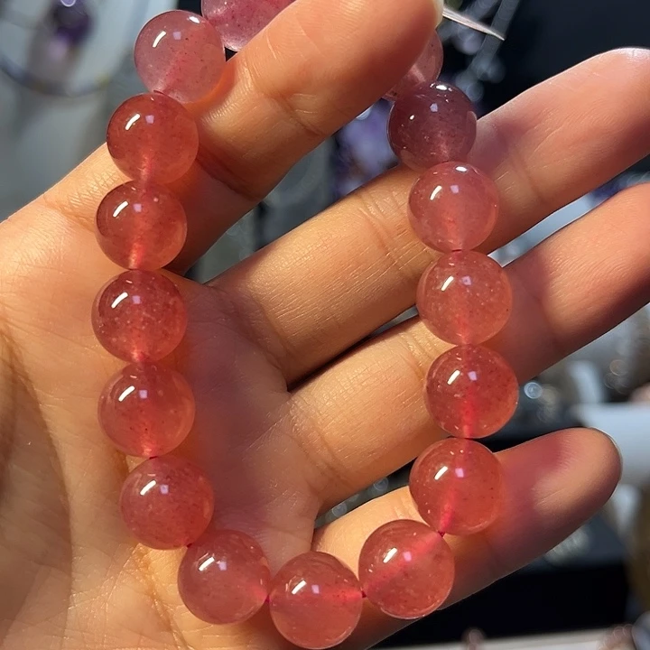 手链水晶未镶嵌天然红色草莓晶