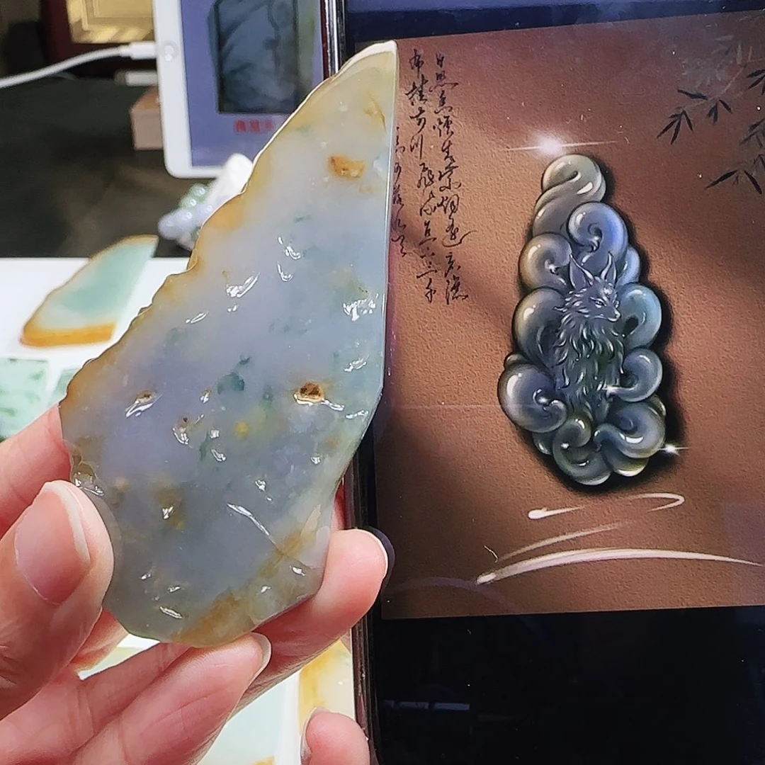 定制翡翠未镶嵌缅甸翡翠挂件