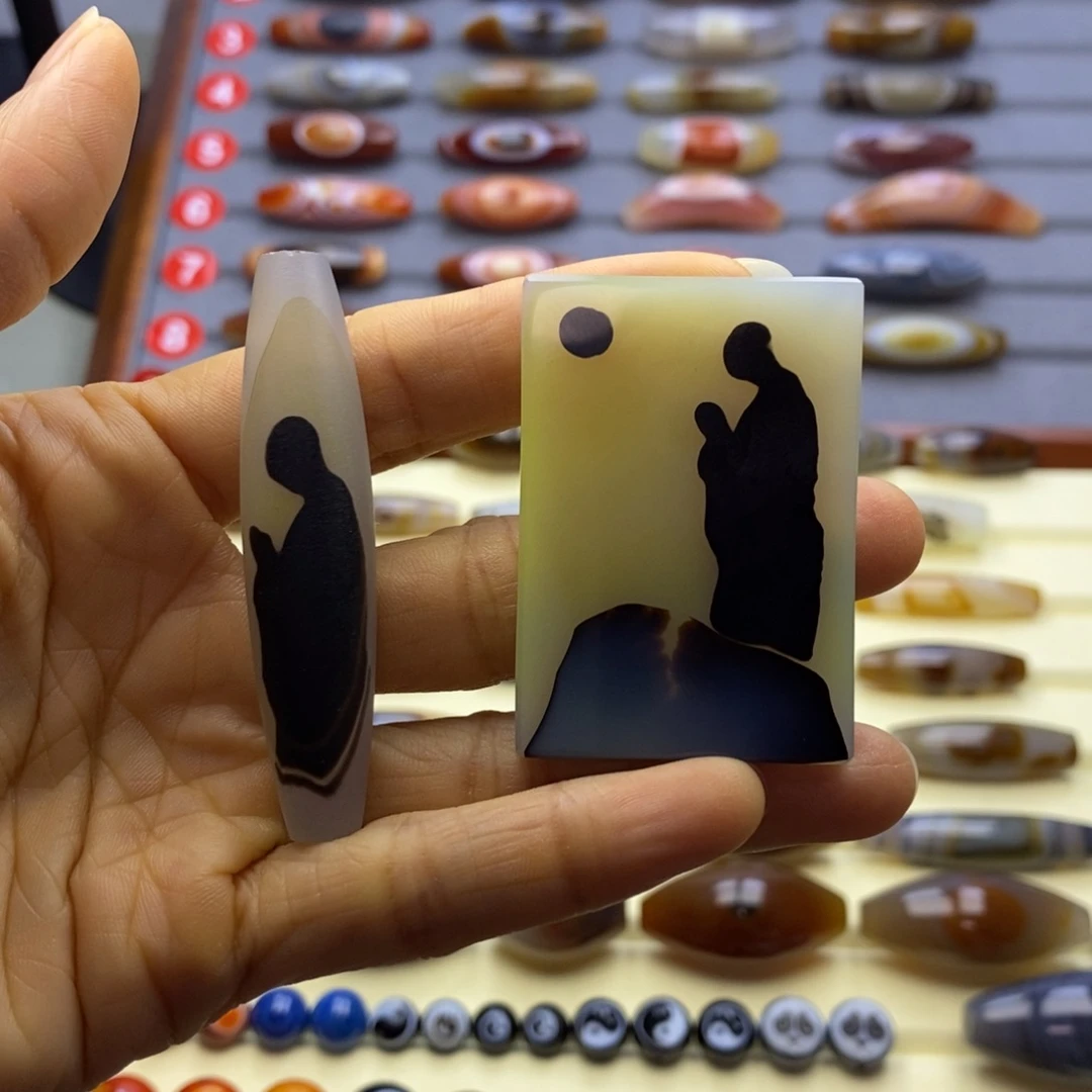 武***）未镶嵌玛瑙/玉髓珠宝半成品