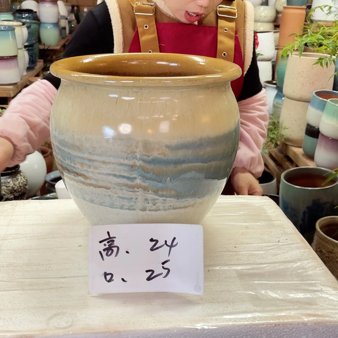 紫砂花盆高度24口径25