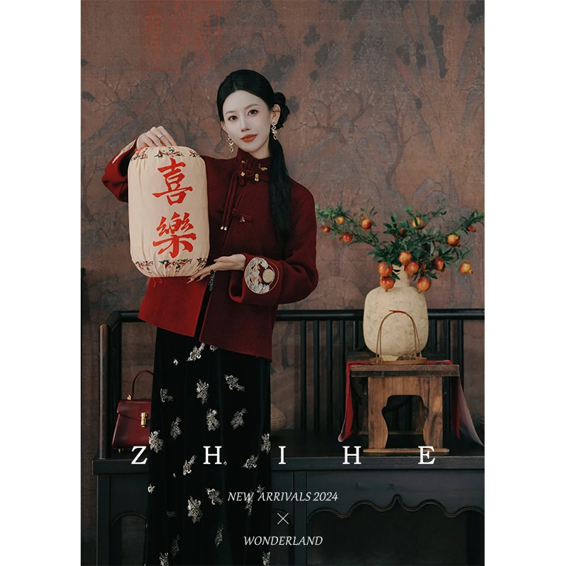 无艳一禾【禧颜】手工坊-静奢100羊毛重工刺绣双面呢大衣