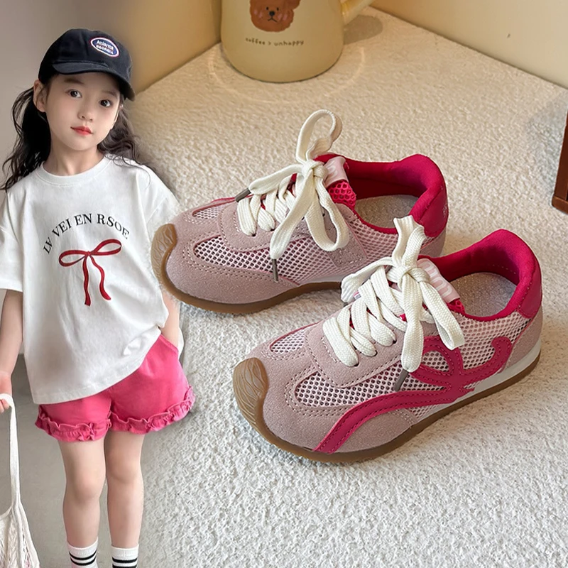 儿童鞋子女童德训鞋2025春夏新款韩版男童运动鞋单网透气休闲板鞋