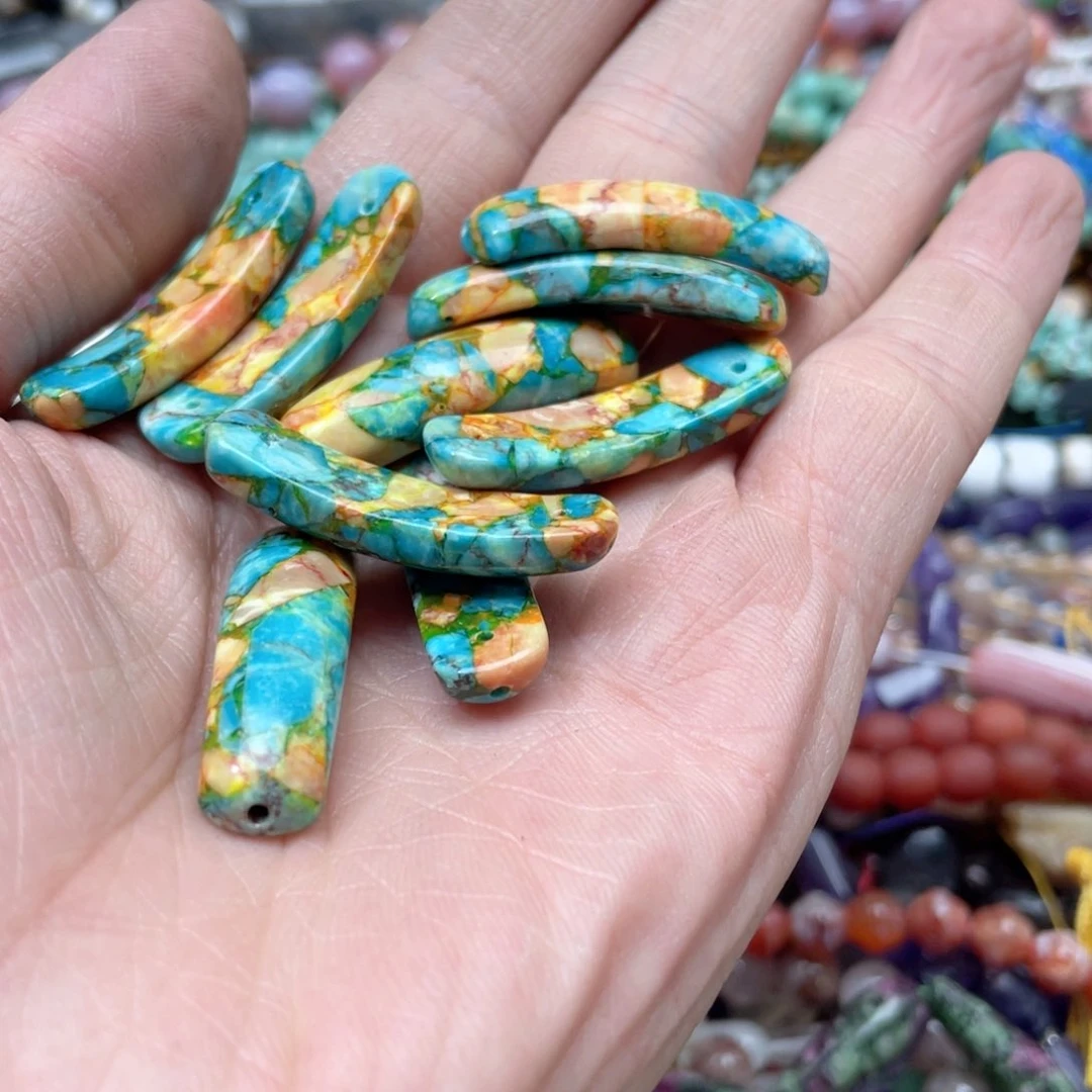 玛瑙/玉髓合金珠宝半成品一个帝王石弯管