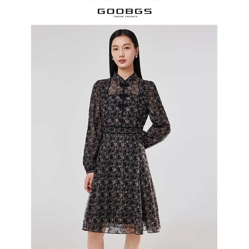 【谷邦L+】G3141692 碎花长袖连衣裙