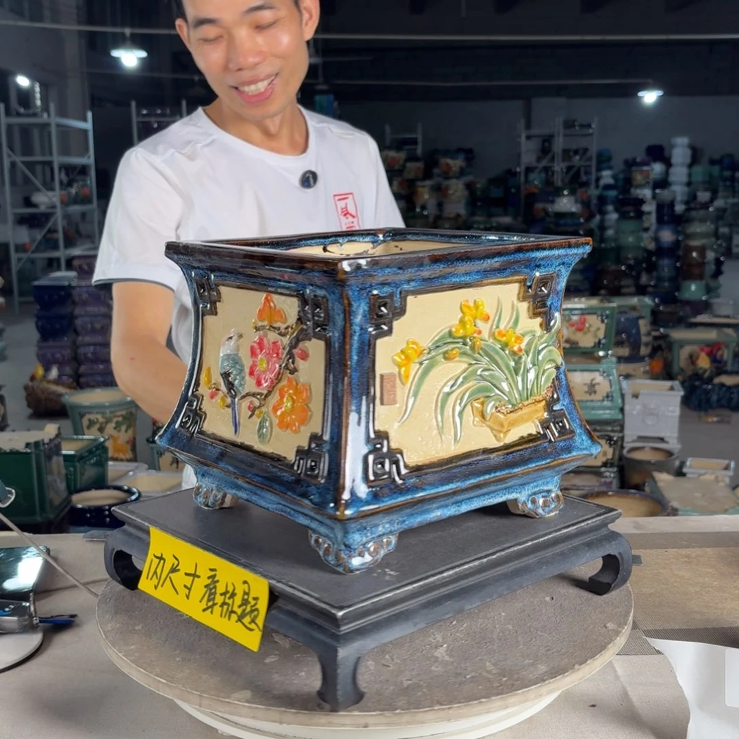 一风堂石湾花盆 内19*19编号407